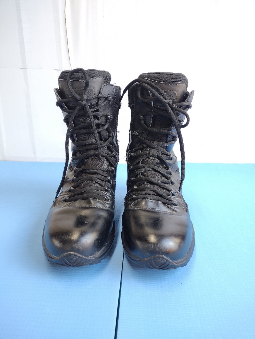 Reebok Rapid Response RB8875 Men's Leather Work 8" Boots Side Zipper Size 10 - Picture 2 of 12
